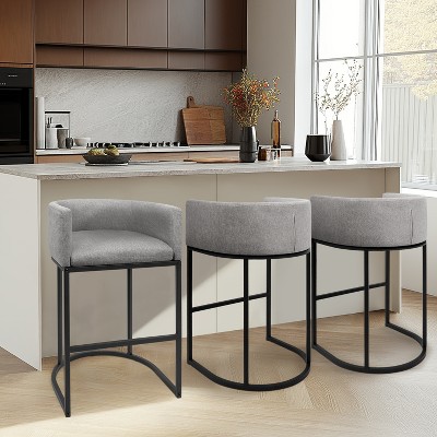 Vatros Upholstered Counter Stool with Metal Frame
