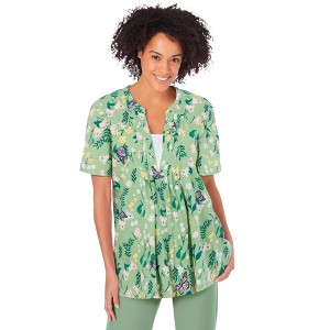 Woman Within 7-Day Layer-Look Elbow-Sleeve Tee - 1 of 4