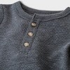 Baby Boys' Henley Thermal Long Sleeve Bodysuit - Cat & Jack™ Charcoal Gray - image 3 of 4