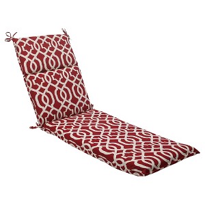 Outdoor Chaise Lounge Cushion - Red/White Geometric