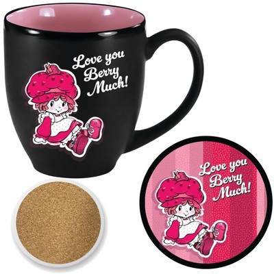 Courtside Market Strawberry Shortcake Love You Berry Much 16 oz Mug & Ceramic Coaster Set