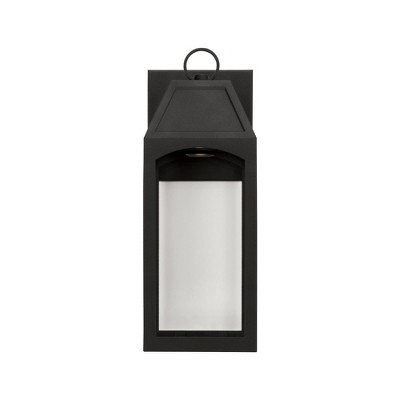Burton Black Outdoor Wall Lantern with Clear Glass