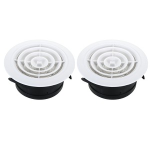 Unique Bargains ABS Plastic Adjustable Round With Screen Bathroom Air Vent Cover 2 Pcs - 1 of 4