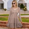 Anna-Kaci Women's Tiered Mini Dress with V-Neckline - 4 of 4