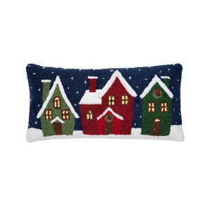 C&F Home Winter Village Hooked Pillow - 1 of 4
