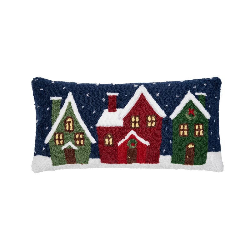 C&F Home Winter Village Hooked Pillow, 1 of 5