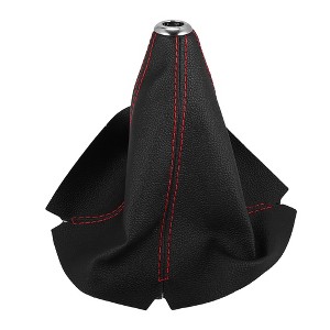 Unique Bargains Car Shift Boot Cover Universal Gear Shift Knob Boot Dust Cover Faux Leather - 1 of 4