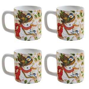 Park Designs Snowman And Chickadee Mug Set of 4 - 1 of 4