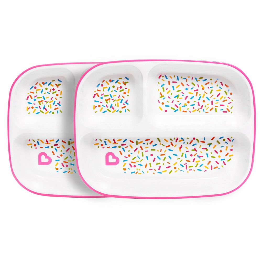 Photos - Other kitchen utensils Munchkin Splash Toddler Divided Plates - 2pk - Pink Sprinkles 