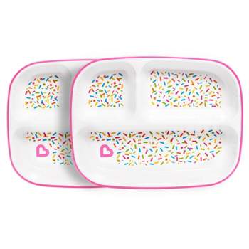 Munchkin Splash Toddler Divided Plates - 2pk - Pink Sprinkles
