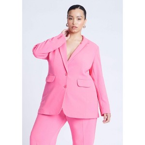 ELOQUII Women's Plus Size The 365 Semi Stretch Two Button Blazer - 1 of 4
