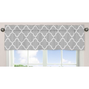 Sweet Jojo Designs Window Valance Treatment 54 in. Trellis Grey and White - 1 of 3