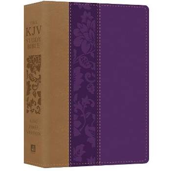The KJV Study Bible - Large Print [violet Floret] - by  Christopher D Hudson (Leather Bound)