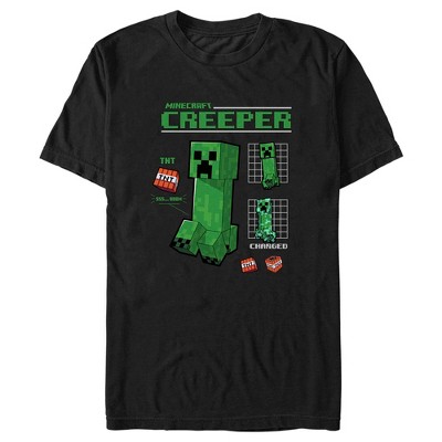 Men's Minecraft Creeper Graph Charged T-shirt : Target