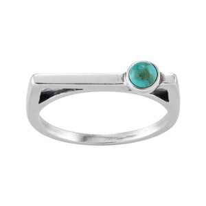 Silpada 'Silver Lining' Sterling Silver Compressed Teal Turquoise Ring - 1 of 4