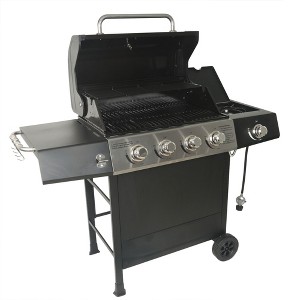 Grill Boss Outdoor BBQ Burner Propane Gas Grill for Barbecue Cooking with Side Burner, Lid, Wheels, Shelves and Bottle Opener - 1 of 4