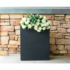 Rosemead Home & Garden, Inc. 9" Wide Kante Lightweight Modern Rectangular Concrete Outdoor Planter Pot Charcoal - 2 of 4