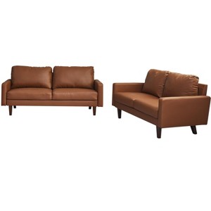 Hybition Leather Sofa Set Modern Sofa & Loveseat Set 2 Piece Couch Set with Wooden Legs for Living Room, Apartment - 1 of 4