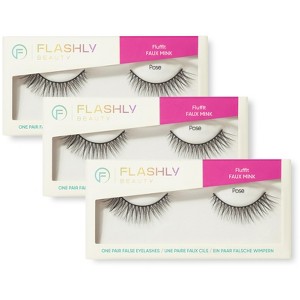 Flashly Beauty - FluffIt Faux Mink - False Eyelashes - Pose - Black - 1 of 4