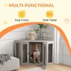 Gulches Dog Crate Furniture, End Table Dog Kennel Furniture with Cushion for Large-Sized Dog Indoor Use, Walnut Brownre Cage Rotating Bowl, Black - 4 of 4