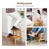 Hrinhom 14.6"W 2-Step Wooden Stool, Solid Acacia Wood Step Stool for Adults and Kids - 3 of 4