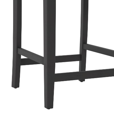 Allbritton Keyhole Black Wood Counter Height Stool with Dove Gray Seat