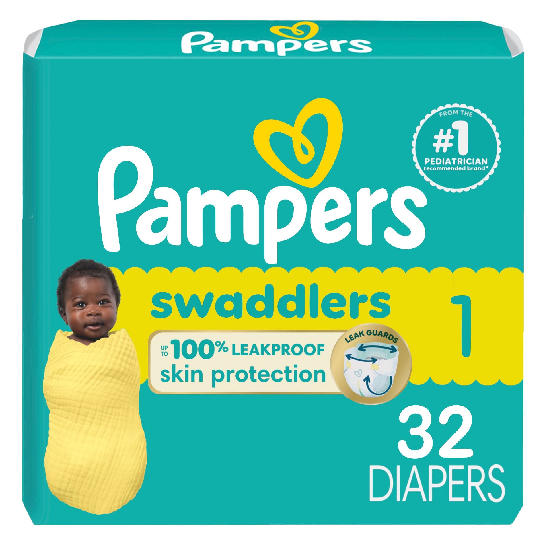 Pampers Swaddlers Sensitive Disposable Diapers - Size 1 - 32ct