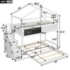 Twin over Full House Bunk Bed with Storage Staircase and Blackboard,White - 3 of 3