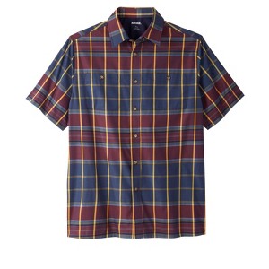 KingSize Short-Sleeve Plaid Sport Shirt - 1 of 4