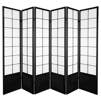 6 ft. Tall Zen Shoji Screen - Black (6 Panels)