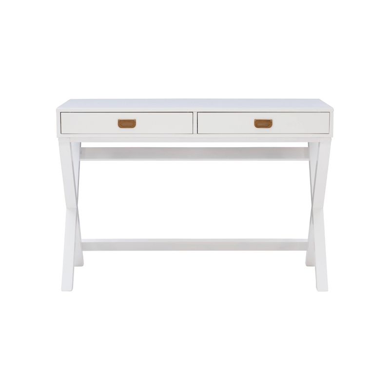 Peggy Wood Writing Desk with Drawers - Linon, 4 of 20