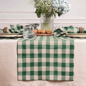 Solino Home Linen Table Runner | Morgan Check - 1 of 4