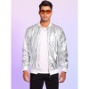 Lars Amadeus Men's Lightweight Metallic Zip Up Shiny Varsity Jacket - 2 of 4