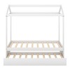 NicBex Twin Size Wooden Platform Bed, House Shaped Bed Frame with Twin Size Trundle and Guardrails for Boy and Girl, Easy Assembly - 4 of 4
