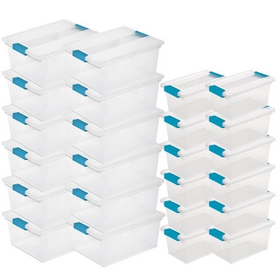 Sterilite Deep Clip Box Container (12 Pack) w/ Medium Clip Box, Clear (12 Pack)