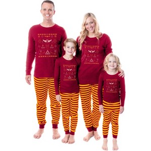 Harry Potter Gryffindor Sweater Sleep Tight Fit Family Pajama Set - 1 of 4