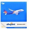 Airbus A320 Commercial Aircraft "Allegiant Air" (N252NV) Blue and White with Stripes 1/400 Diecast Model by GeminiJets - 3 of 3