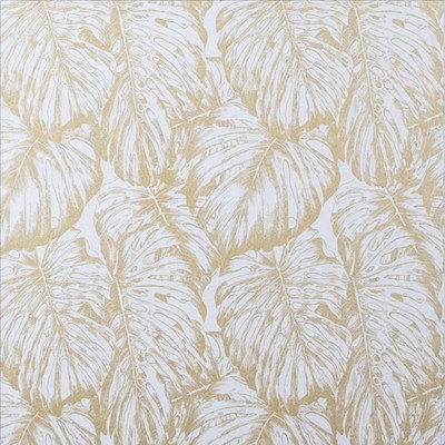 Tropical Pearl White and Gold Leaves Tropical Paste the Wall Wallpaper
