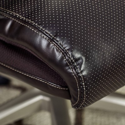 Roasted Chestnut Bonded Leather Executive Swivel Chair with AIR Lumbar Support