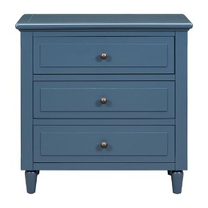 NicBex Modern Wooden Nightstand End Table with 3 Drawers for Bedroom and Living Room - 1 of 4