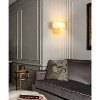 Claxy Set of 2 Modern Brushed Brass Gold with White Fabric Shade Wall Sconces for Bedroom - 2 of 4