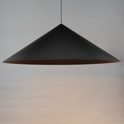 Black Aluminum LED Pendant Light with White Interior