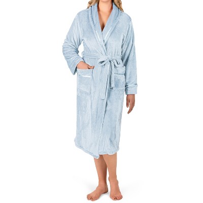 PAVILIA Fleece Robe For Women, Plush Warm Bathrobe, Fluffy Soft Spa Long Lightweight Fuzzy Cozy, Satin Trim