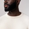 Hope & Henry Men's Organic Crew Neck Herringbone Detail Sweater, Ivory Herringbone Edge, Small - 3 of 4