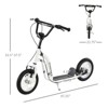 Maggift Kick Scooters Youth Scooter Front and Rear Caliper Dual Brakes Inflatable Front Wheel Ride on Toy for Age 5+, White, 47.25"*22.75"*33.5" - 3 of 4