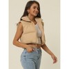 Seta T Women's High Stand Collar Lightweight Zip Puffer Crop Padded Vest - 3 of 4