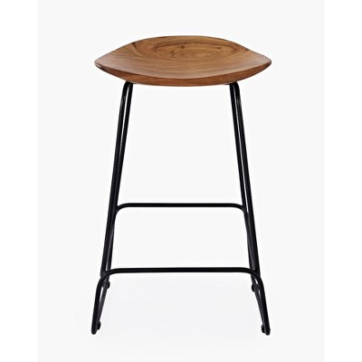 Jofran, Nature's Edge Solid Acacia Counter Height Backless Stool (Set of 3), Brown