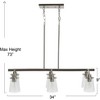 Storied Home Jameson - Metal and Seedy Glass 6-Light Linear Chandelier - 2 of 4