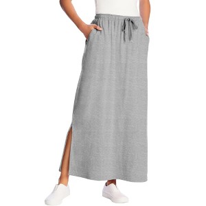 Woman Within Plus Size Petite Sport Knit Side-Slit Skirt - 1 of 4