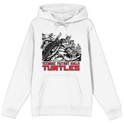 World Of Tmnt Ninja Turtles With Swordscrew Neck Long Sleeve White Adult  Sweatshirt-3xl : Target